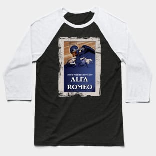 Alfa Romeo Vintage Poster Distressed type 2 Baseball T-Shirt